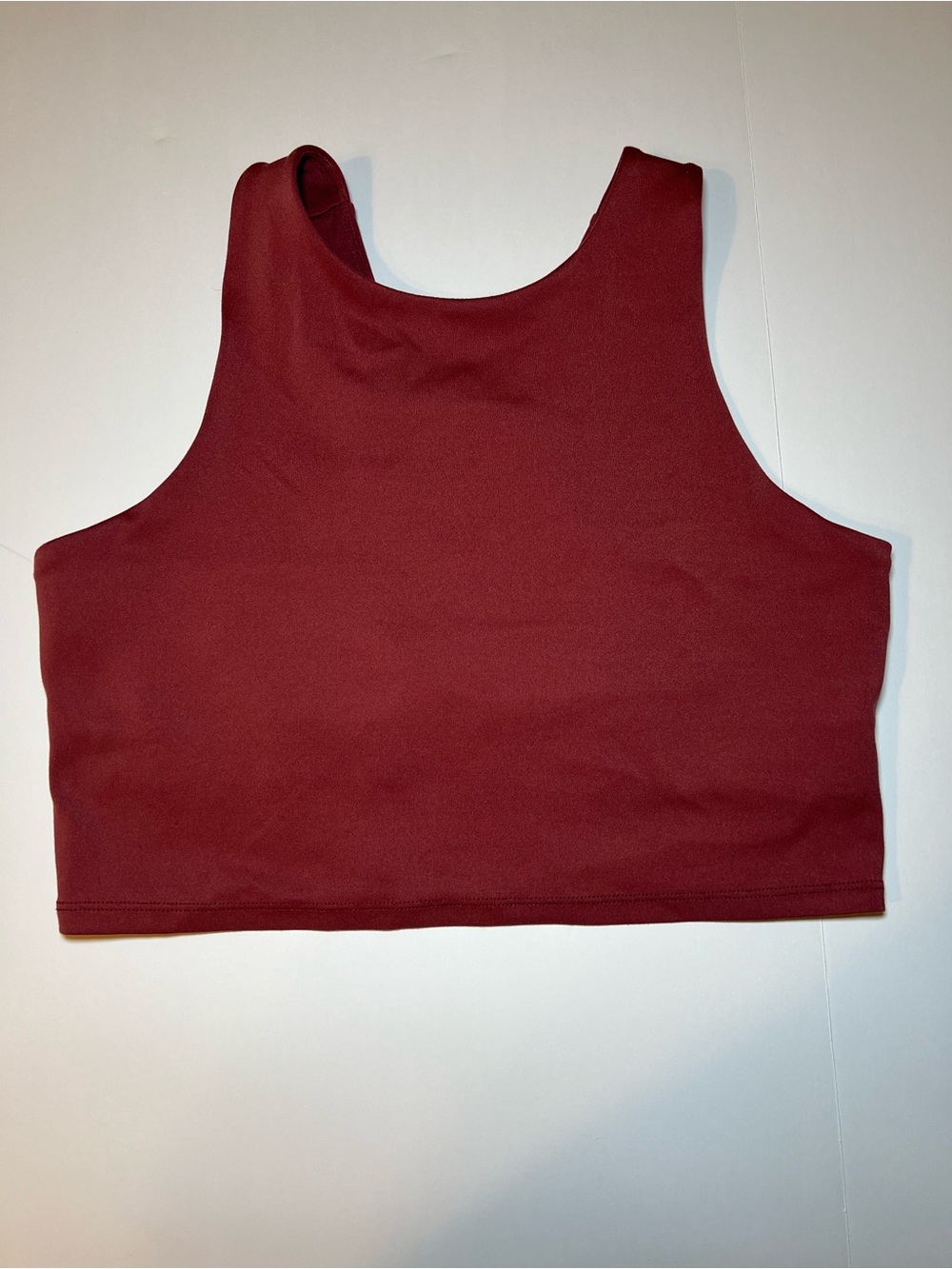 Quince Burgundy Crop Tank Top size small women’s activewear Racerback sports bra